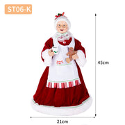 Christmas Tree Decor Sequin Mrs Claus Figurines Home Decoration Christmas Holiday Collection 48CM Standing Grandma Santa Claus