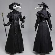Plague Doctor Cosplay Dress Set Halloween Cosplay Costume Medieval Punk Birdman Masquerade Party Costume Props Female