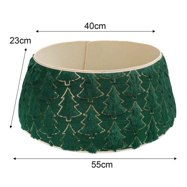 Tree Bottom Surrounder Stereoscopic Skirt Replacement Christmas Tree Collar Family Party New Year Red Green Indoor Decoration