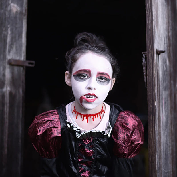 1pc Halloween Decoration Horror Blood Drip Necklace Fake Blood Vampire Fancy Joker Choker Costume Necklaces Party Accessories