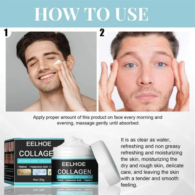 Collagen Creams For Men Improve skin quality Face Cream Firming Moisturizing Hyaluronic Acid Cream Facial Skin Care