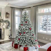 6ft Snow Flocked Artificial Full Christmas Tree Pine Tree with 880 Branch Tips