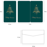 4Set Christmas Greeting Cards Santa Claus Snowman Blessings Half-fold Gift Cards Envelopes with Stickers Christmas Decoration