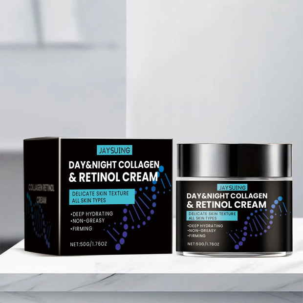 Collagen Anti Wrinkle Cream for Men Moisturizer Retinol Hyaluronic Acid Revitalizing Anti-Aging Reduce Fine Lines Night Lotion