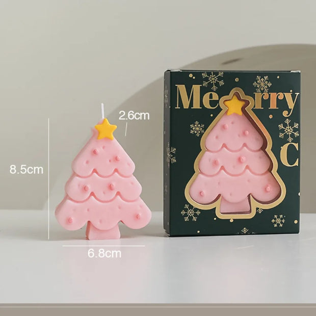 Christmas Tree Aromatherapy Candles Natural Soy Beeswax Blend Long Lasting Holiday Party Home Decor Gift for Christmas Valentine