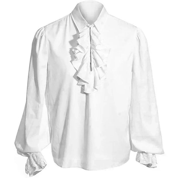 Vampire Renaissance Victorian Shirts for Men and Women  White Steampunk Ruffle Medieval Halloween Costume