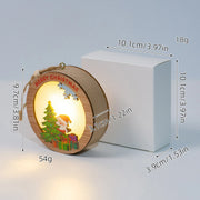 Christmas Wood Luminous Light Pendant Tabletop Decoration Christmas Ornament Holiday Home Wooden Christmas Tree Decoration