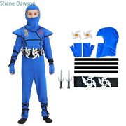 Boys Girls Ninja Cosplay Costume for Kids Anime Samurai Costume Kung Fu Dragon Ninja Jumpsuit With Weapon Outfit Party Halloween