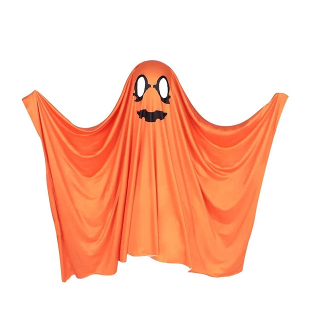 White Halloween Cloak Cape Fright Clothes Trick-or-Treat Spooky Pumpkin Cloak Black Eye Full Suit Ghost Cosplay Costume