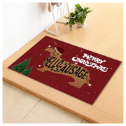 Christmas Dachshund Sausage Doormat Multipurpose Front Door Rug Creative Christmas Non-Slip Blanket For Indoor Outdoor 40x60cm