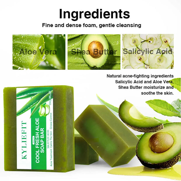 AILKE Aloe Vera Whitening Soap, Remove Spot, Pimples, Skin Radiant, Improve Skin Luster, Vegan Bath Wash for Women Men