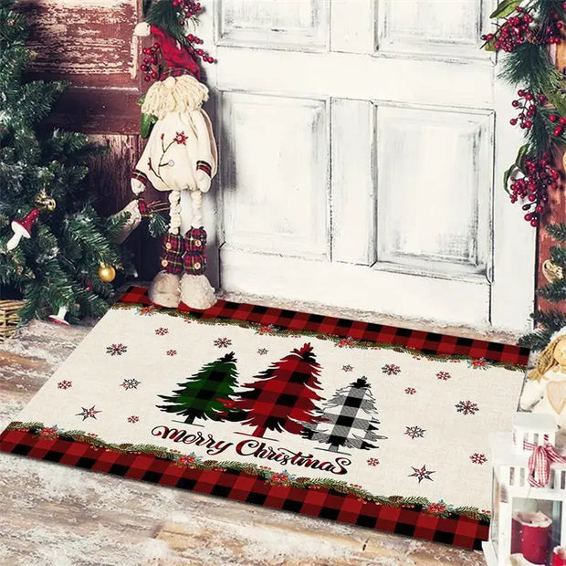 Christmas Floor Mat Entrance Doormat Bedroom Bath Toilet Anti Slip Carpet 2024 Merry Christmas Decoration for Home New Year Gift