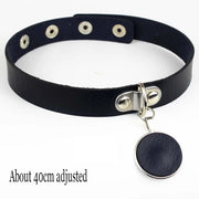 New Sexy Harajuku PU Leather Chain Heart Pendant Necklaces Women Men Punk Neck Gothic Black Pink Choker Necklace Cool Collar