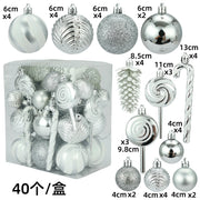 29/36/40pcs Christmas Ball Silver Red Christmas Tree Hanging Pendants Printed Special-shaped Gold Christmas Spheres 2024 New