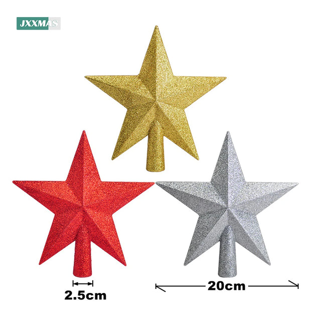 Gold and Silver Red Tree Top Star Christmas Decorations for Home Xmas Tree Toppers  Ornaments Navidad New Year 2023 Natal Noel
