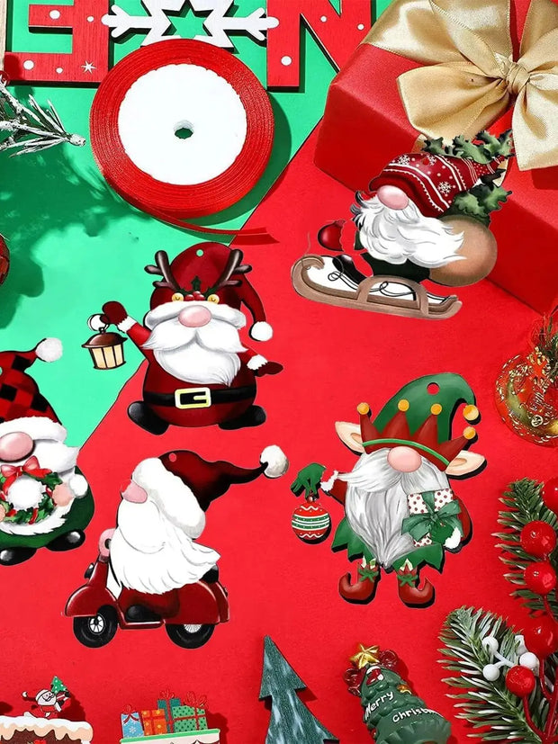 24pcs wooden decorations for Santa Claus, Halloween, Christmas, Christmas tree decoration, home, yard, Christmas, party ornament
