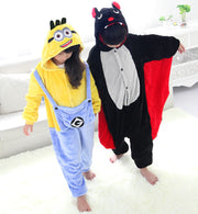 Kigurumi Bat Minion Cartoon Onesies Kids Children Animal Pajamas Girls Boys Anime Cosplay Costumes For Christmas Halloween Party