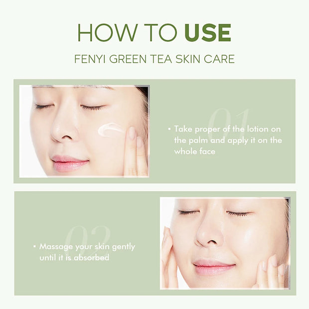 Green Tea Skin Care Set Oil Control fresh Serum Day Cream Repair Face Nourish Toner Cleaning Mud Mask Skin Care suit