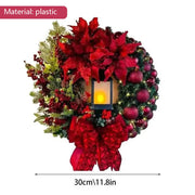 Christmas Wreath With Lamp Front Door Wall Decorations Christmas Door Wreath Wall Door Window Fireplace Staircase Wreath
