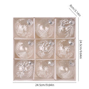 9Pcs 8cm Wine Red Christmas Ball Ornaments Dark Green White Christmas Tree Party Decoration New Christmas Spheres Pendant