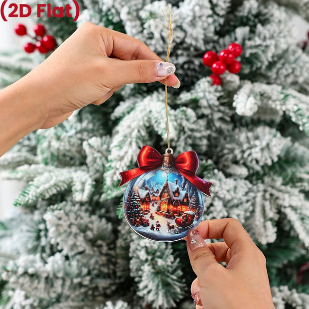 Christmas Snow Scene Wooden Pendants Merry Christmas Decorations for Home 2025 Navidad Natal Xmas Tree Hanging Ornament New Year