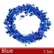 Sparkly Star String Christmas Tree Decorations Tinsel Garlands with Wire Xmas Tree Party New Year DIY Decor Festival Ornament