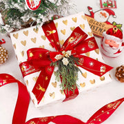 5Yards Christmas Ribbon Printed Christmas Polyester Ribbon For Handmade Design Christma Decoration DIY Cake Bouquet Gift Packing