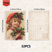 32pcs Christmas star piece 3.94x5.7in Christmas card, message card, vintage postcard, Christmas greeting card
