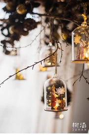 Luminous Lamp Hanging Decorations Christmas Ornaments Glass Lamp Balls Hanging Balls Santa Claus Reindeer Snowman Ornaments