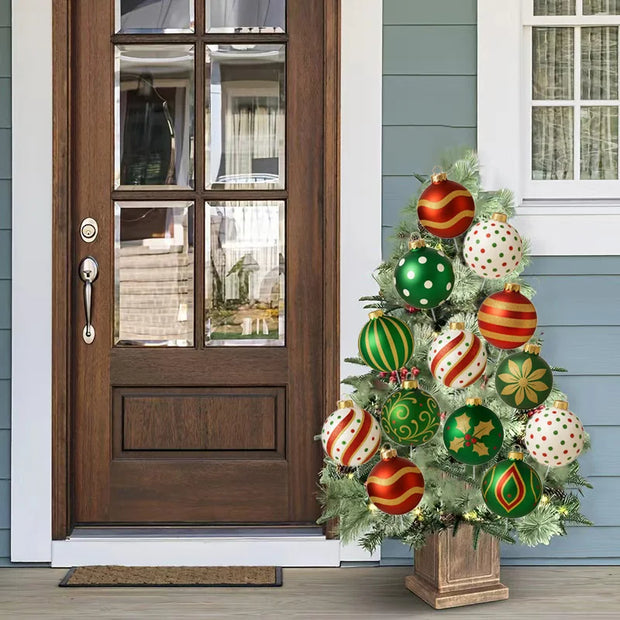10 Christmas ball-shaped ornaments for decorating trees, made of plastic hollow panels and rods, Christmas decorations