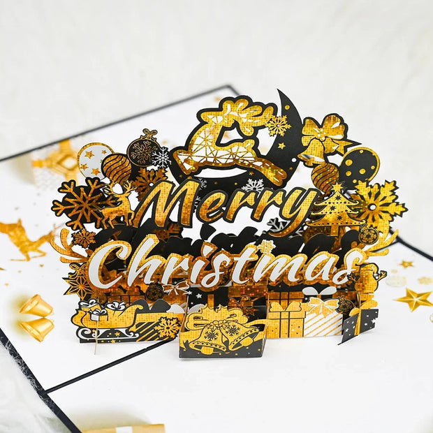 3D Pop UP Santa Cards Marry Christmas Greeting Cards Party Invitations Gifts New Year Greeting Card Anniversary Gifts Postcard