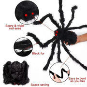 Halloween spider web simulation big black spider decoration bar scene layout props party decoration lawn scenery home decoration