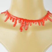Halloween Decoration Horror Blood Drip Collar Necklace teething set Fake Blood Vampire Joker Choker Gothic Costume Red Necklaces