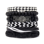 Fashion Bracelet Viking  Bracelet For Men Hand Bracelets Woven Skull Hand Jewelry Adjustable Leather Set viking man bracelet