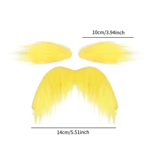 Eyebrows Kits Cosplay Props Decoration Fake Mustache Set Facial Hair for Club Activities Masquerade Costume Party Halloween Male