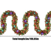 Christmas Tree Shiny Garland Light Christmas Streamers Ornaments Tinsel Garland with Led Lights Shiny Twist Christmas Decor