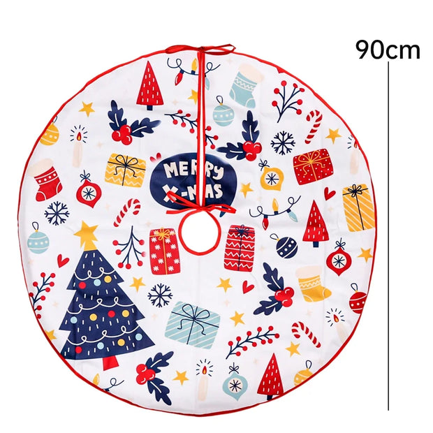 Christmas Tree Skirt Classic Christmas Tree Carpet Base Mat Xmas Trees Skirts Base Cover Home Indoor Party New Year Decorations