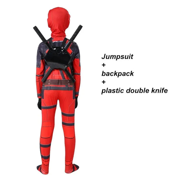 Anime Costume Kids Cosplay Mask Backpack Suit Jumpsuit Superhero Cosplay Bodysuit Jumpsuit Halloween Costume Adult Children