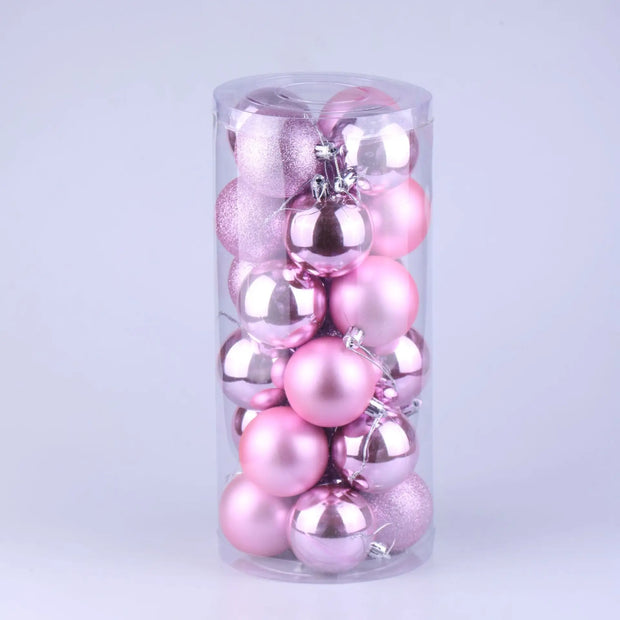 New 3/4/6/8cm Christmas Ball Ornaments Set Painted Plastics Christmas Tree Pendant Decoration Christmas Decoration Accessories