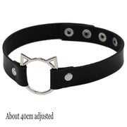 New Sexy Harajuku PU Leather Chain Heart Pendant Necklaces Women Men Punk Neck Gothic Black Pink Choker Necklace Cool Collar