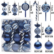 29/36/40pcs Christmas Ball Silver Red Christmas Tree Hanging Pendants Printed Special-shaped Gold Christmas Spheres 2024 New