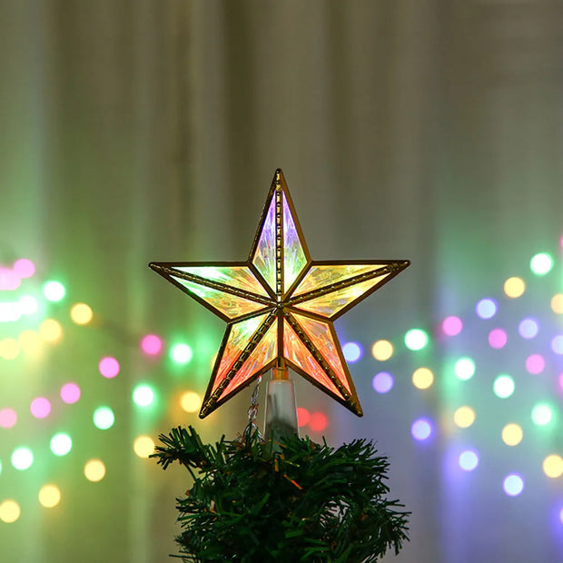 1pc Christmas Tree Topper Star, Christmas Tree Star with Lights LED Night Light Treetop Battery Powered Christmas Tree-top Star