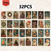 32pcs Christmas star piece 3.94x5.7in Christmas card, message card, vintage postcard, Christmas greeting card