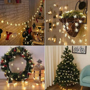 Christmas Tree Decorations 1M-30M LED Garland Holiday Snowflakes String Fairy Lights Ornaments for Home Party Noel Navidad 2026