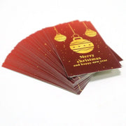 50PCS Xmas Tree Deer Package Insert Santa Claus Snowman Greeting Postcard Merry Christmas Card Happy New Year Message Note Cards
