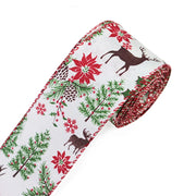 63mm Red Green Christmas Burlap Jute Ribbon Roll Wired Edge Wedding Decoration Gift Packing DIY Sewing Accessories Webbing