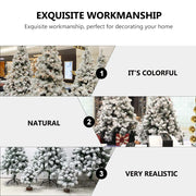 Christmas Decor Artificial Flocked Tree White Xmas Adorable Scene Layout Prop Household Simulated Green Simulation Supply