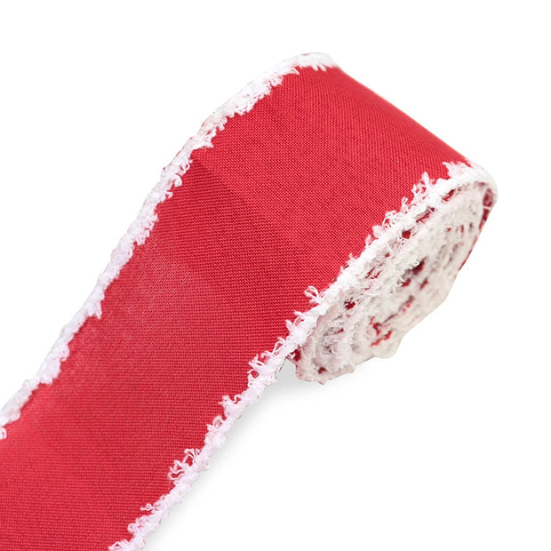 63mm Red Green Christmas Burlap Jute Ribbon Roll Wired Edge Wedding Decoration Gift Packing DIY Sewing Accessories Webbing