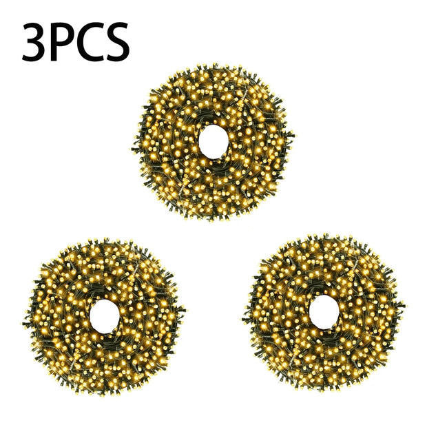 1/2/3Pcs LED String Light 10M/20M/30M Christmas Tree Fairy Outdoor Festoon 220V EU Plug/110V US Plug,Party Decor Lamp CW/WW/RGB