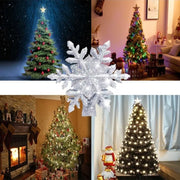 Christmas Tree Topper Lighted Snowflake Tree Topper Rotating LED Snowflake Projector 3D Glitter Projector for Xmas Tree Decor